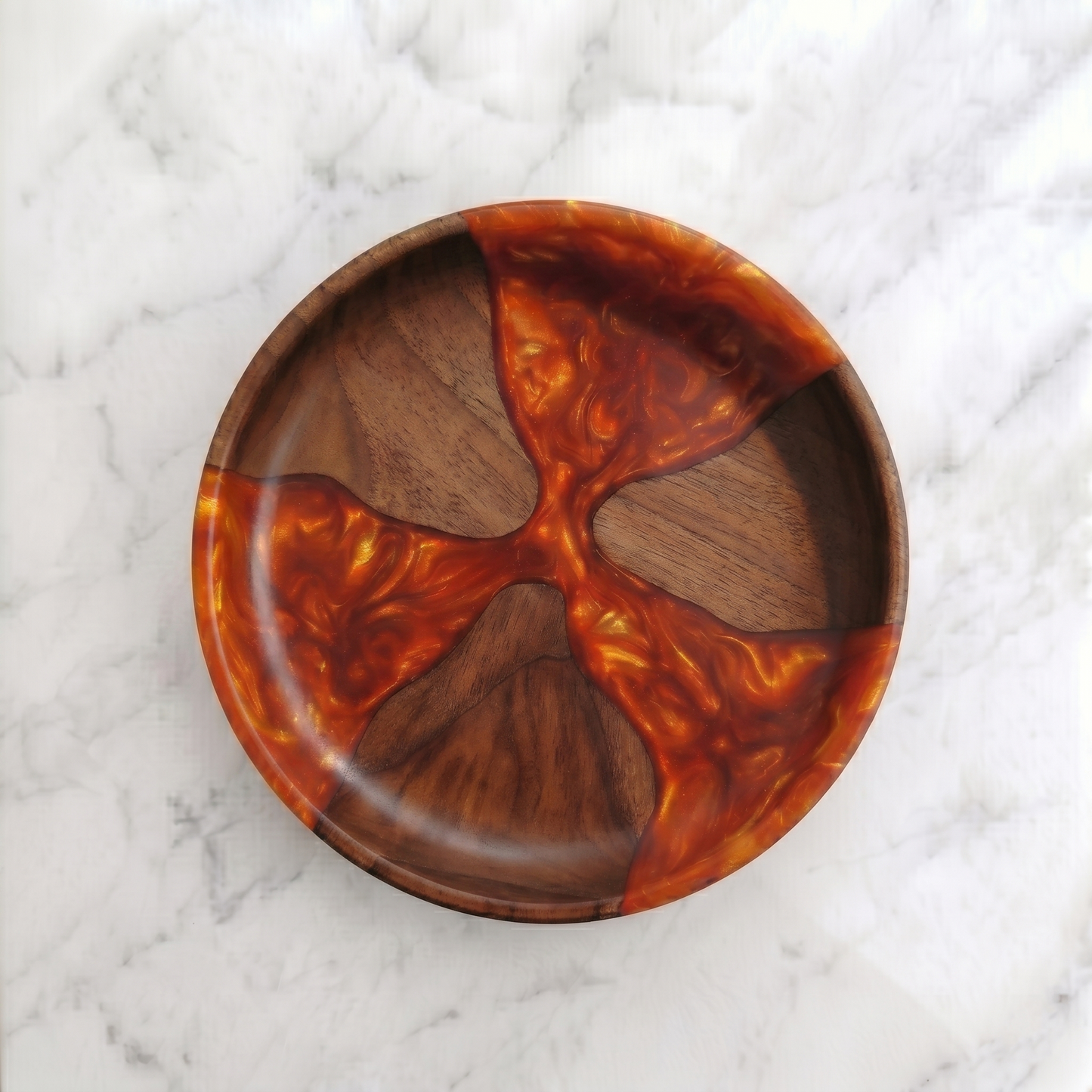 Handmade Walnut Bowl with Epoxy Resin | Wooden Decorative Bowl | Modern Rustic Home Decor