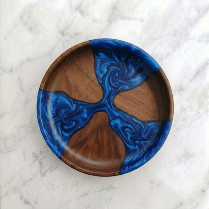 Handmade Walnut Bowl with Epoxy Resin | Wooden Decorative Bowl | Modern Rustic Home Decor