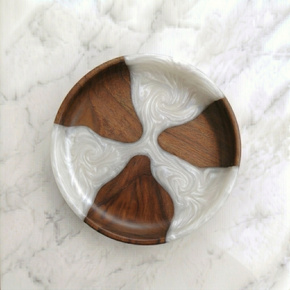 Handmade Walnut Bowl with Epoxy Resin | Wooden Decorative Bowl | Modern Rustic Home Decor