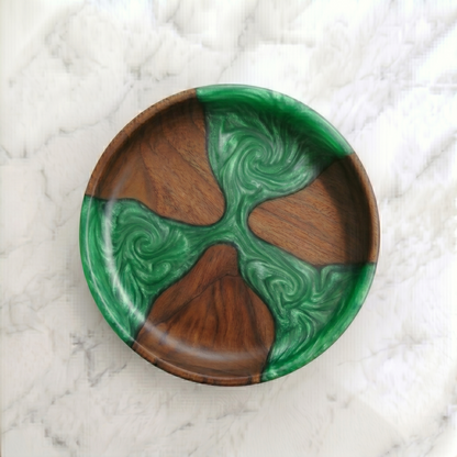 Handmade Walnut Bowl with Epoxy Resin | Wooden Decorative Bowl | Modern Rustic Home Decor