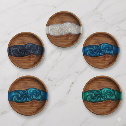 Handmade Walnut Resin Bowl – Decorative Wooden Bowl