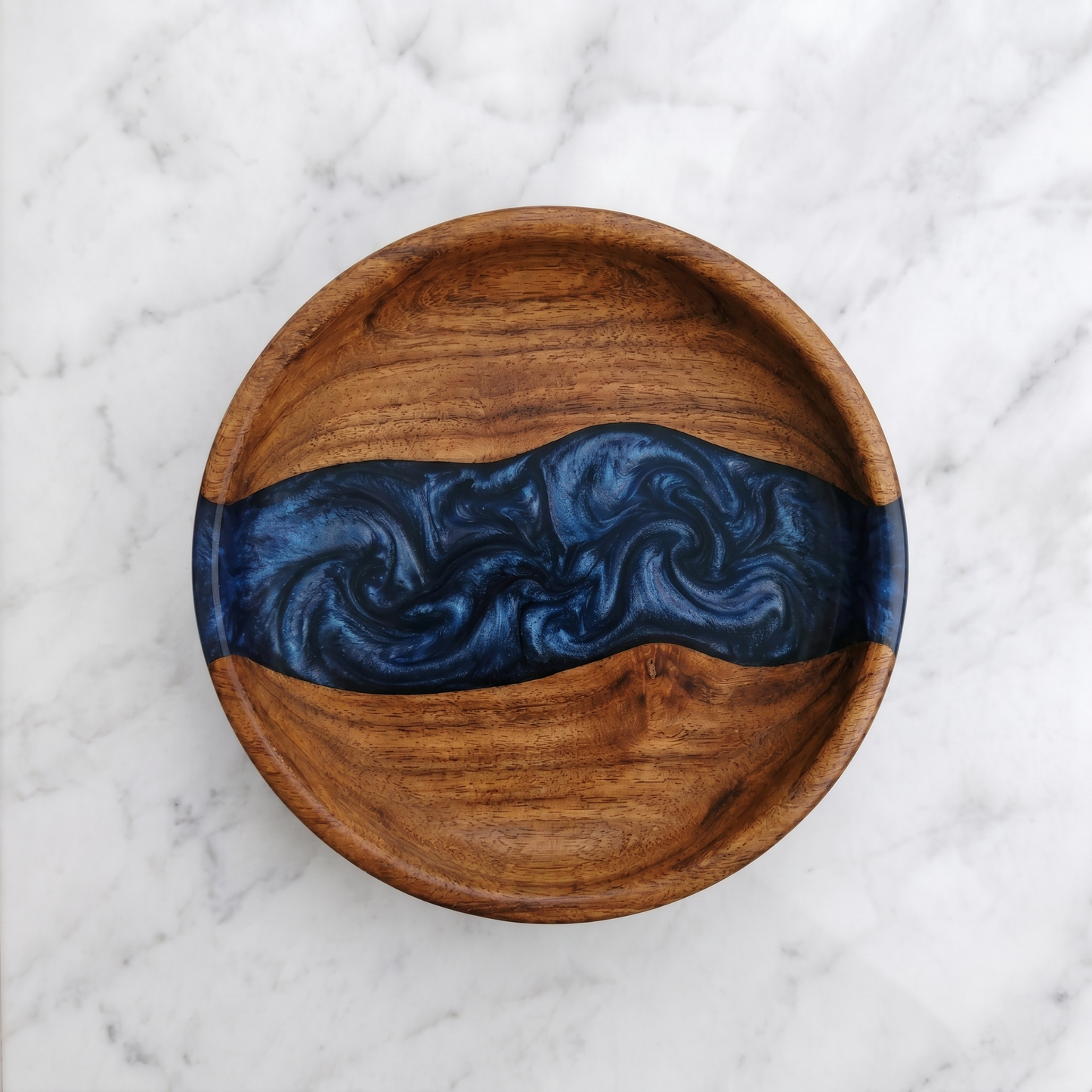 Handmade Walnut Resin Bowl – Decorative Wooden Bowl