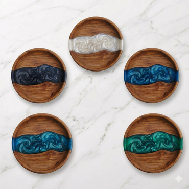 Handmade Walnut Resin Bowl – Decorative Wooden Bowl